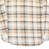 OKAY Mens Flannel Shirt Orange Check Long Sleeve S