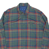 PIERRE CARDIN Mens Shirt Green Check Long Sleeve L
