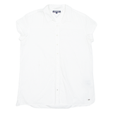 TOMMY HILFIGER Womens Plain Shirt White UK 6