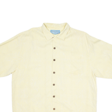 BERMUDA BAY Mens Hawaiian Shirt Yellow Floral XL