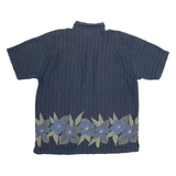 CHEROKEE Mens Hawaiian Shirt Blue Floral XL