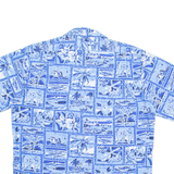 SEAWIND Mens Hawaiian Shirt Blue Floral L