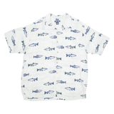 CHEROKEE Mens Shirt White Crazy Pattern XL