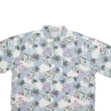COLUMBIA Mens Hawaiian Shirt Blue Floral 2XL