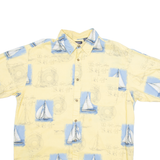 PURITAN Mens Shirt Yellow Crazy Pattern L