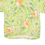 CARIBBEAN JOE Mens Hawaiian Shirt Green Floral L