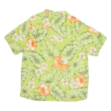 CARIBBEAN JOE Mens Hawaiian Shirt Green Floral L