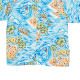 OCEAN CURRENT Mens Hawaiian Shirt Blue Floral L
