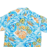 OCEAN CURRENT Mens Hawaiian Shirt Blue Floral L