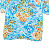 OCEAN CURRENT Mens Hawaiian Shirt Blue Floral L
