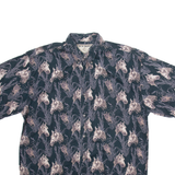 BRIT & BRIDLE Mens Shirt Black Crazy Pattern L