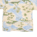 BAHAMA CRUISES Mens Hawaiian Shirt Beige Viscose Floral XL