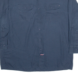 DICKIES Mens Worker Shirt Blue Long Sleeve XL