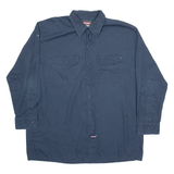 DICKIES Mens Worker Shirt Blue Long Sleeve XL