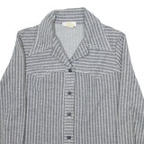 JANTZEN Womens Shirt Grey Striped Long Sleeve UK 16