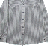 JANTZEN Womens Shirt Grey Striped Long Sleeve UK 16