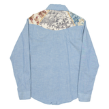 KENNINGTON Womens Plain Shirt Blue Long Sleeve M