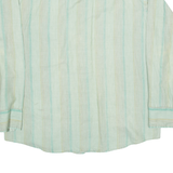 WRAPPERS Womens Shirt Green Striped Long Sleeve L