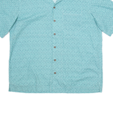 LL BEAN Mens Shirt Green Geometric L