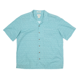 LL BEAN Mens Shirt Green Geometric L