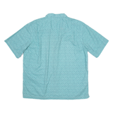 LL BEAN Mens Shirt Green Geometric L