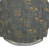 WOOLRICH Mens Shirt Grey Camouflage Long Sleeve XL