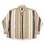 IVY CREW Mens Shirt Brown Striped Long Sleeve 2XL