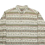 WOOLRICH Mens Shirt Green Striped Long Sleeve XL