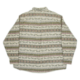 WOOLRICH Mens Shirt Green Striped Long Sleeve XL