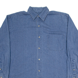 KEY Mens Plain Shirt Blue Long Sleeve L