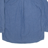 KEY Mens Plain Shirt Blue Long Sleeve L