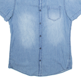 GUESS Mens Plain Shirt Blue S