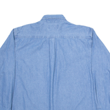 ARAMARK Mens Plain Shirt Blue Long Sleeve L