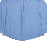 ARAMARK Mens Plain Shirt Blue Long Sleeve L