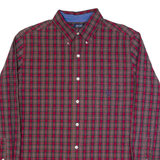 CHAPS Mens Shirt Red Plaid Long Sleeve M