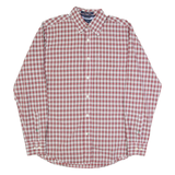 TOMMY HILFIGER Mens Shirt Red Plaid Long Sleeve S