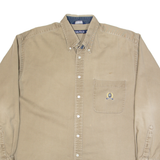 NAUTICA Mens Plain Shirt Brown Long Sleeve XL