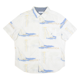 NAUTICA Mens Shirt White Crazy Pattern XL