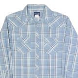 WRANGLER Mens Shirt Blue Check Long Sleeve M