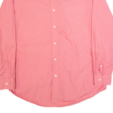 CHAPS Mens Plain Shirt Pink Long Sleeve L