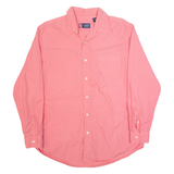 CHAPS Mens Plain Shirt Pink Long Sleeve L