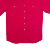 FADED GLORY Mens Plain Shirt Red 90s M