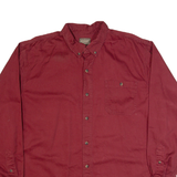 SCHMIDT WORKWEAR Mens Worker Shirt Maroon Long Sleeve XL