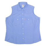 CARHARTT Womens Plain Shirt Blue Sleeveless 2XL