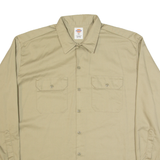 DICKIES Mens Worker Shirt Beige Long Sleeve XL