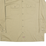 DICKIES Mens Worker Shirt Beige Long Sleeve XL