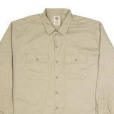 DICKIES Tall Mens Worker Shirt Beige Long Sleeve XL