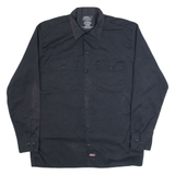 DICKIES Mens Worker Shirt Black Long Sleeve M