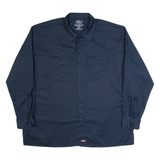 DICKIES Mens Worker Shirt Blue Long Sleeve 2XL