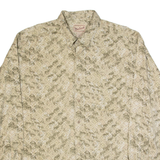 WOOLRICH Mens Shirt Grey Crazy Pattern Long Sleeve XL